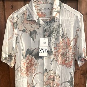 Men’s Zara button down flower shirt sz medium